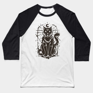 Dark Cat Magical Feline Baseball T-Shirt